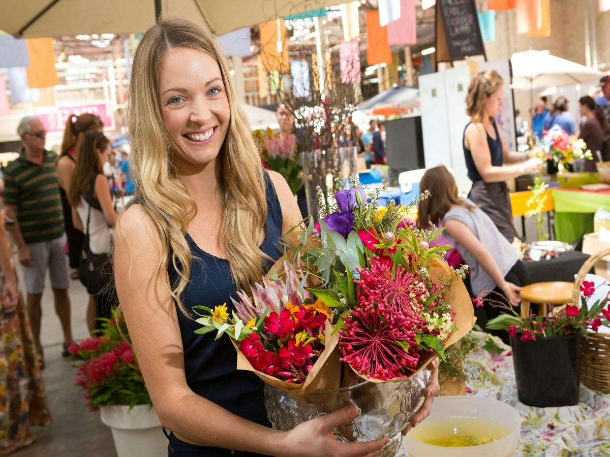 Bunches of fresh native flowers at the Old Bus Depot Markets