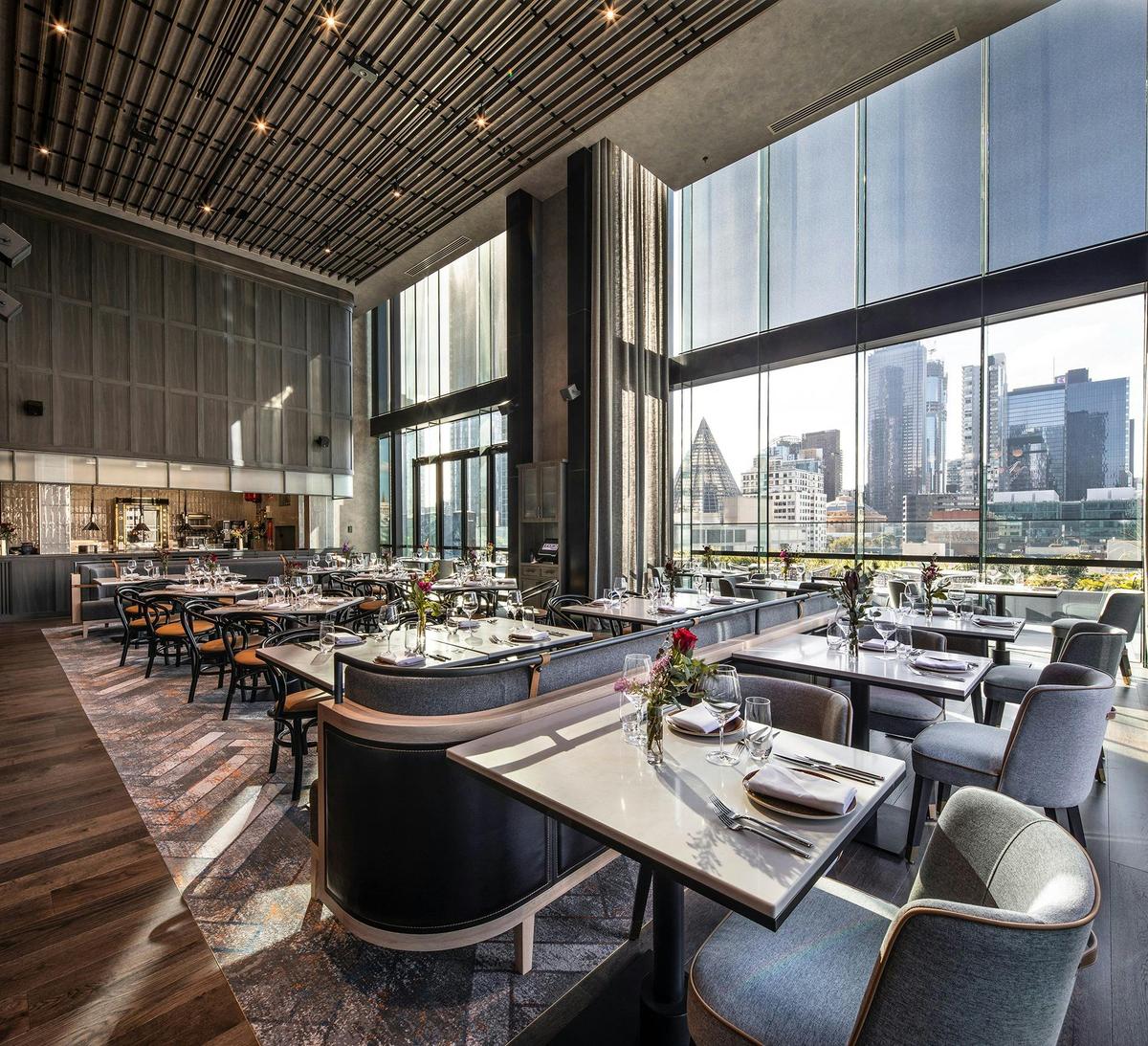 Modern Australian dining with panoramic Melbourne views at Blacksmith Bar & Grill.