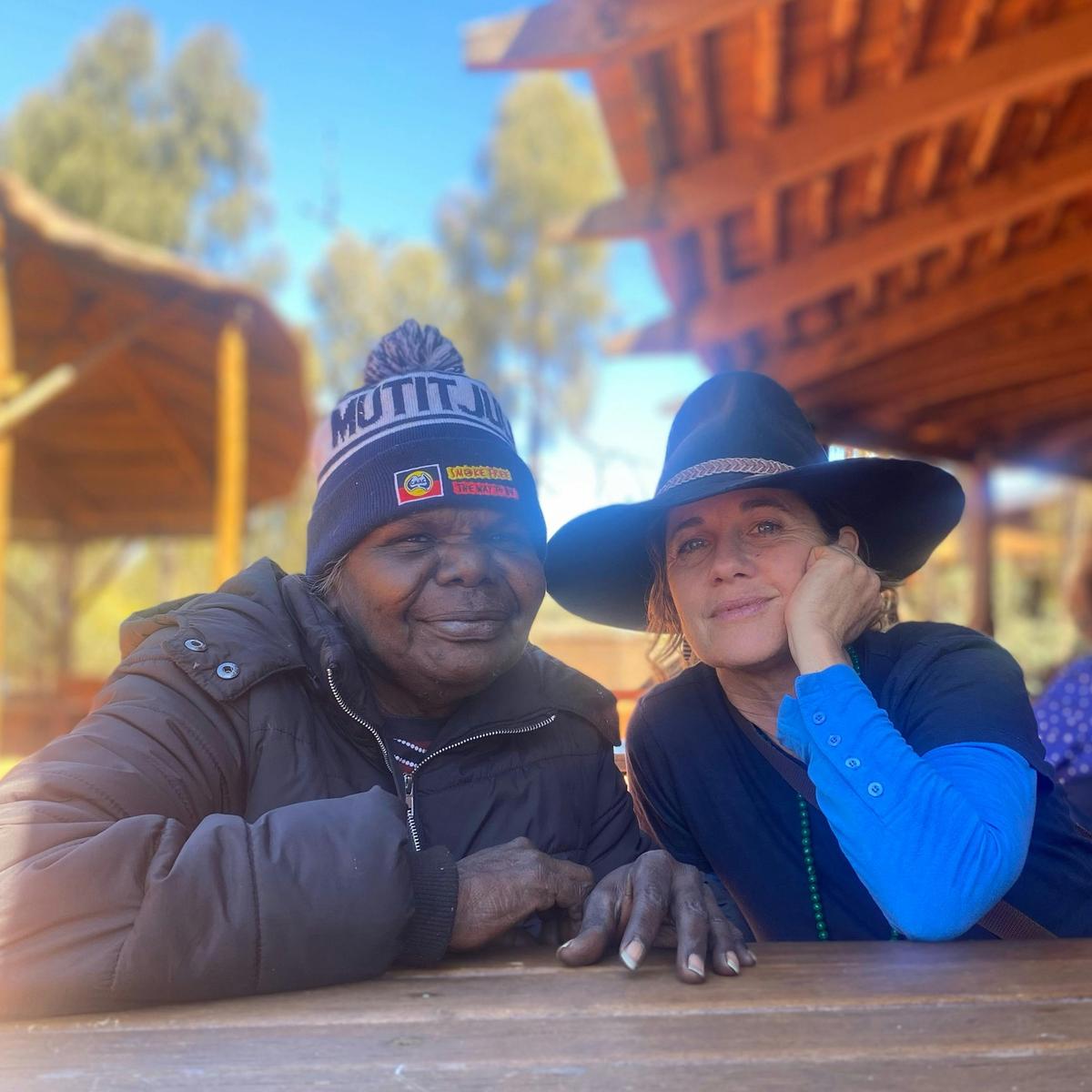 Tour Guides Evelyn Ailek & Iris Ray Nunn. Together (Tjungu) sharing the living culture of UKTNP