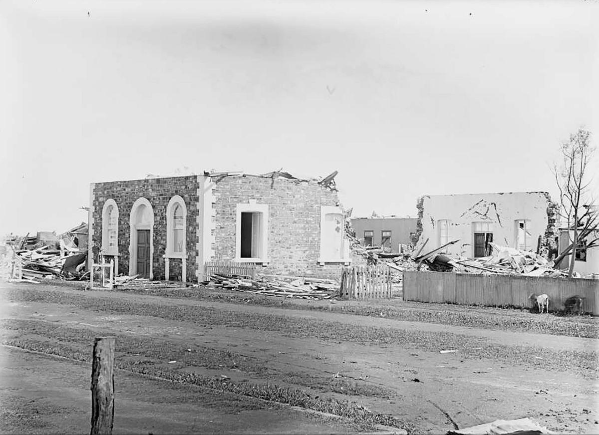 The Mining Exchange in 1897 following the cyclone.