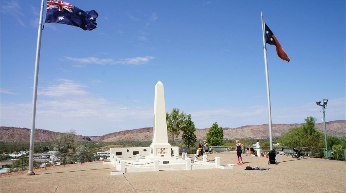 General view of Anzac Hill Memorial, a very popular look-out for visitors to Alice Springs.