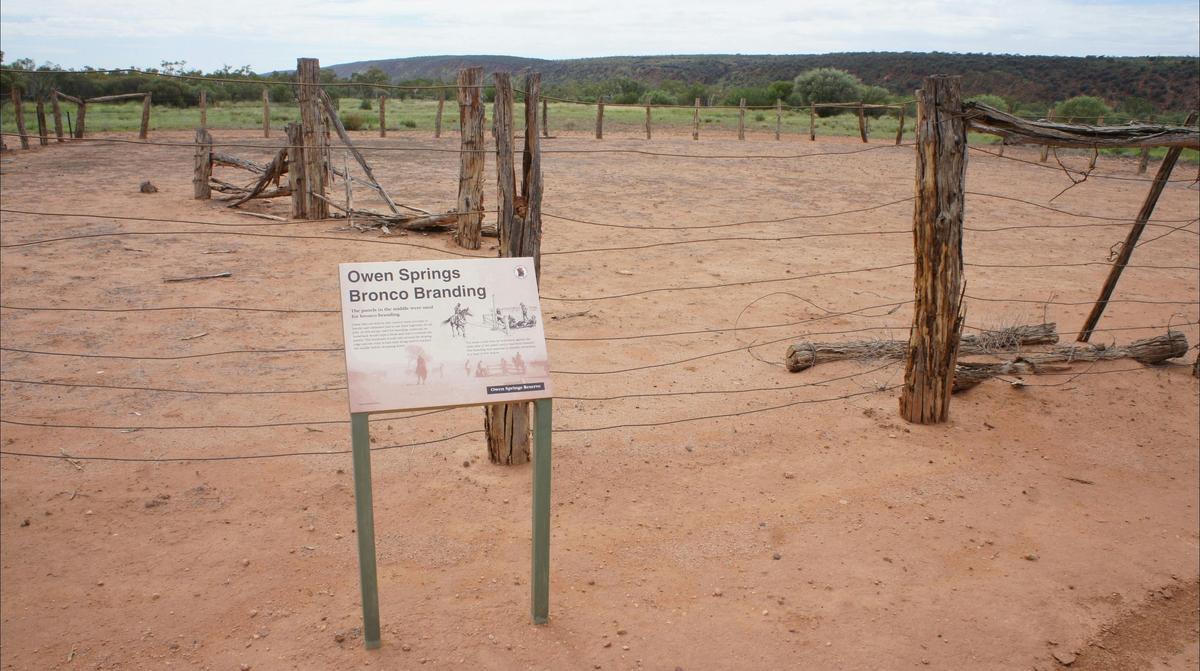 Horse Branding Yards, with interpretive signage.