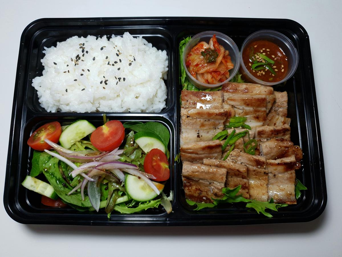 Combination Korean Box with BBQ Pork