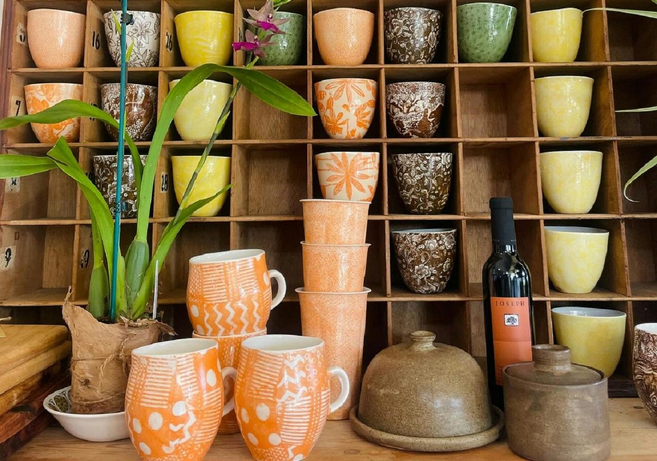 Beautiful range of mugs on display