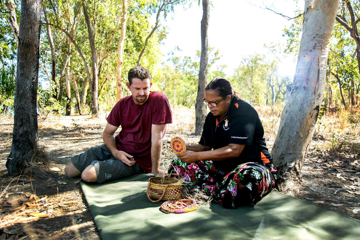 Weaving at Kakadu Billabong Safari Camp