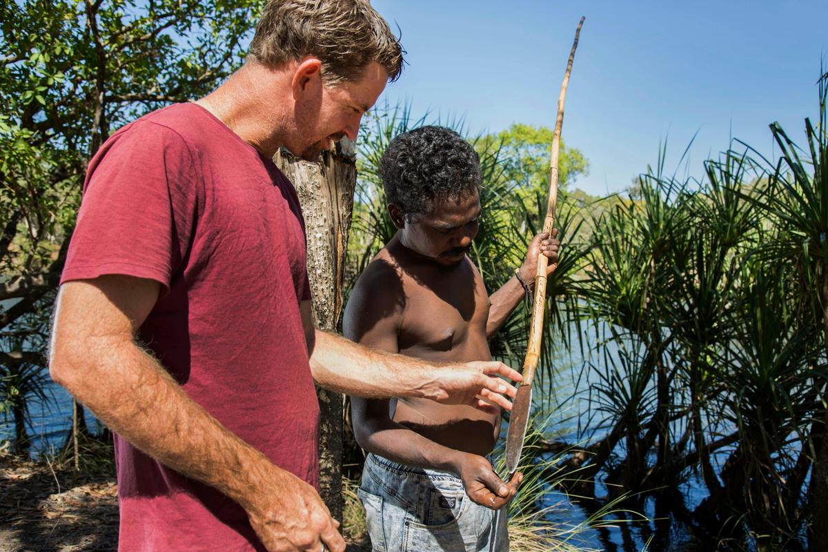 Men with Spears at Kakadu Billabong Safari Camp