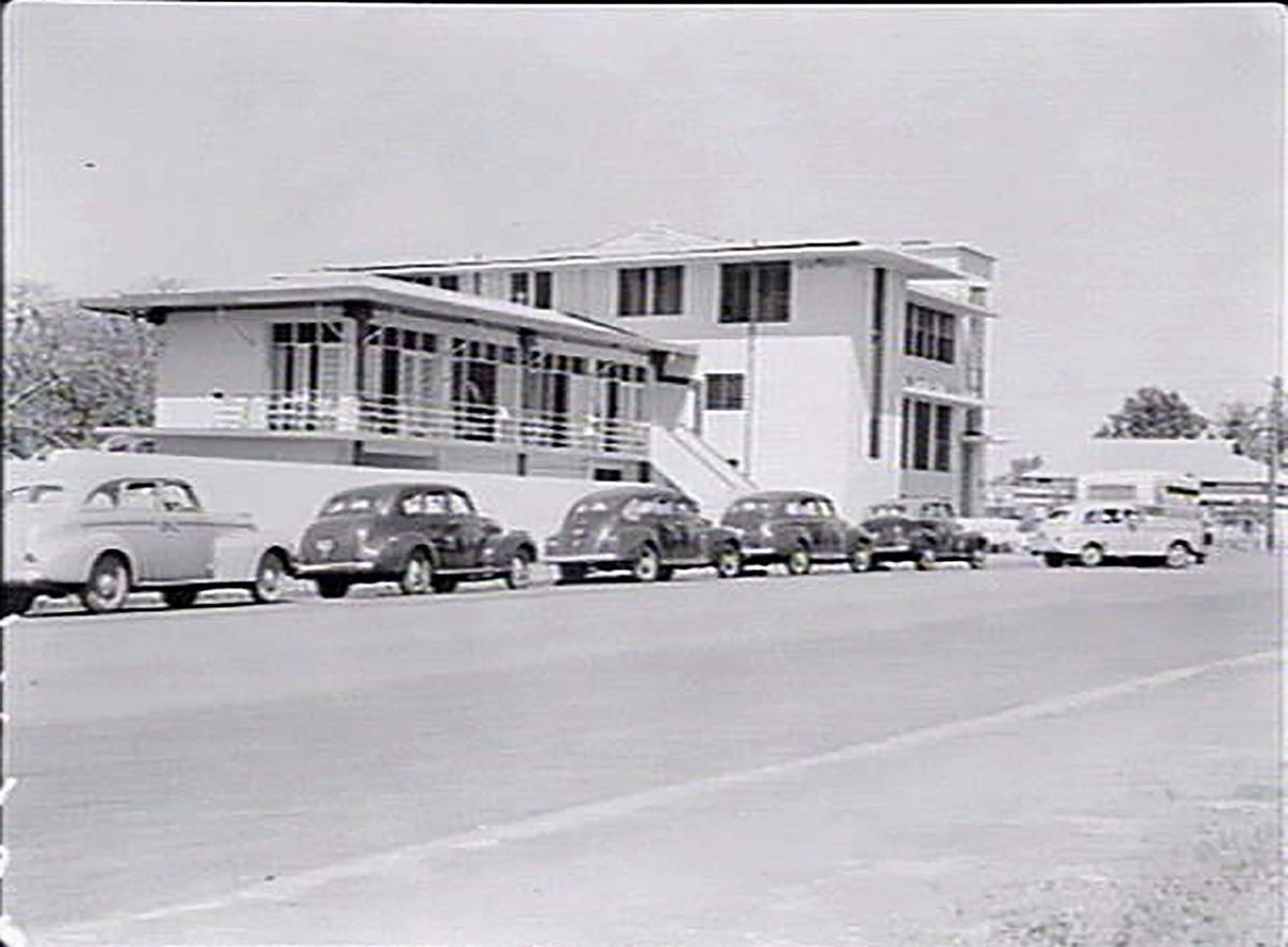 1947 - the left side of the building was the Manager's residence.