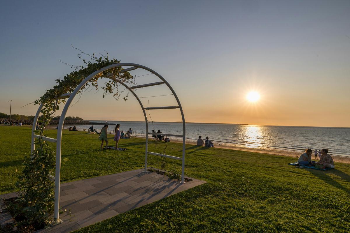Cullen Bay's very own wedding arch and venue in a secluded corner of the Northern Lawns.