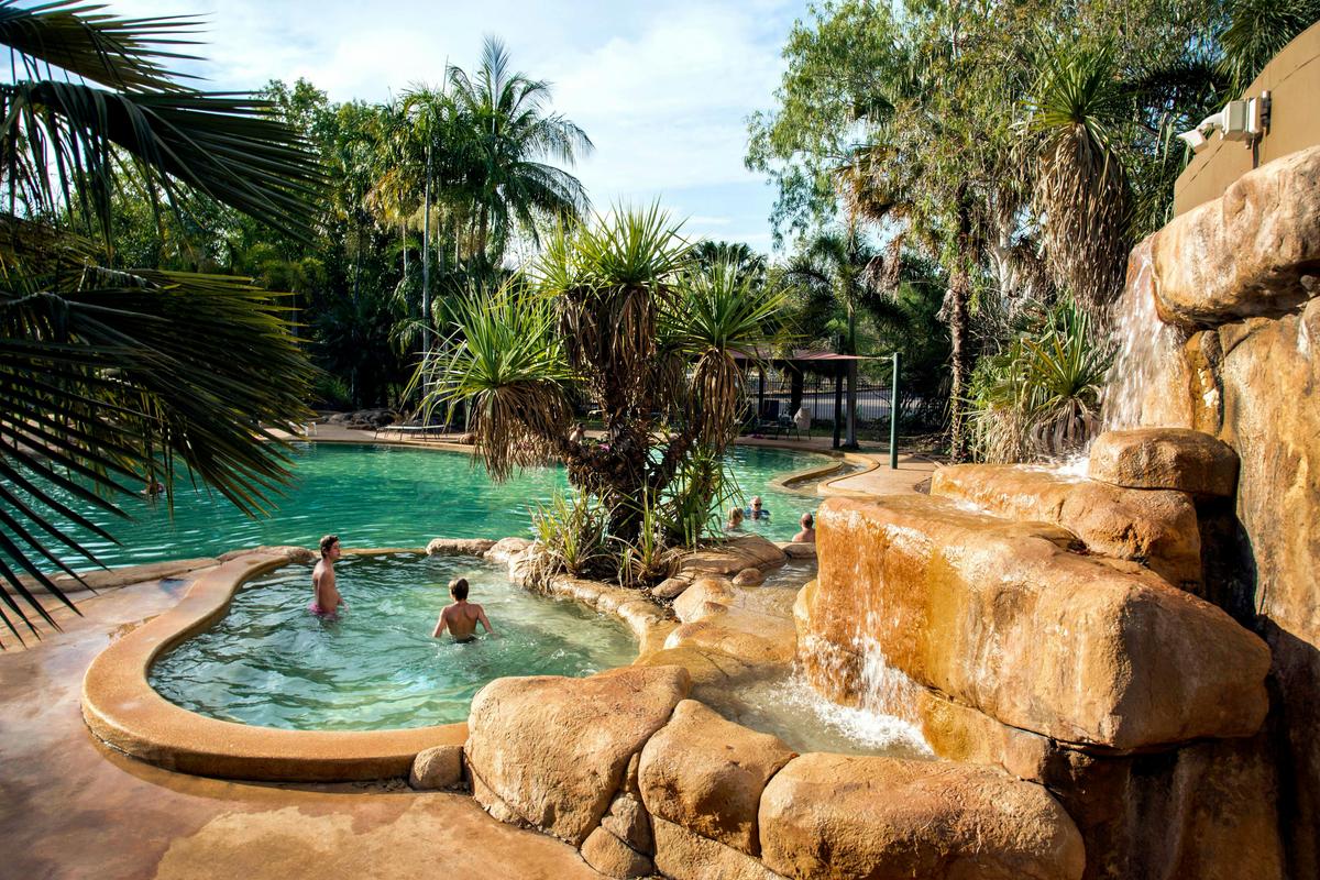 Cool off in the large outdoor pool