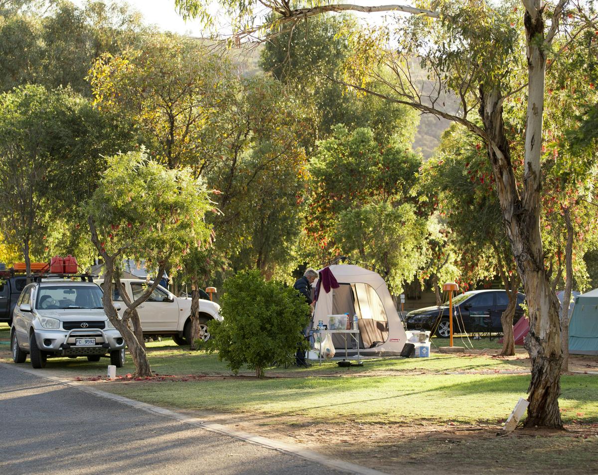 Shady camping and caravan sites