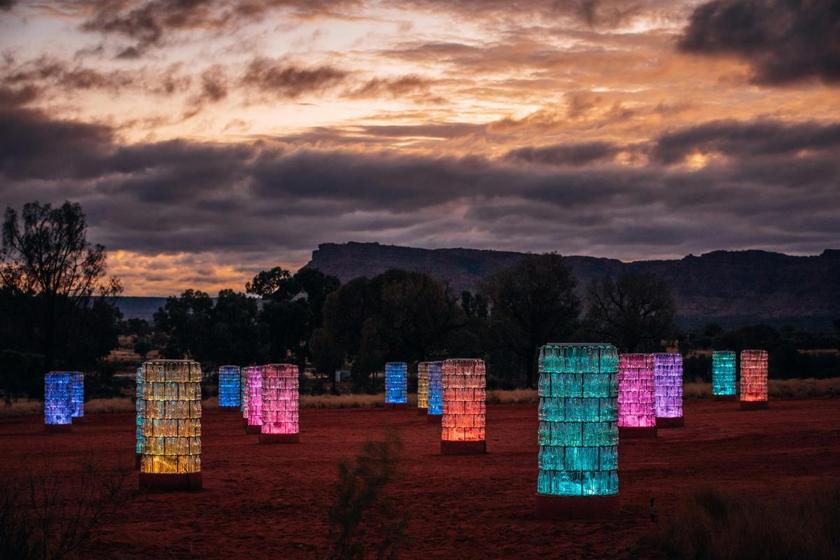 Light-Towers at Sunrise