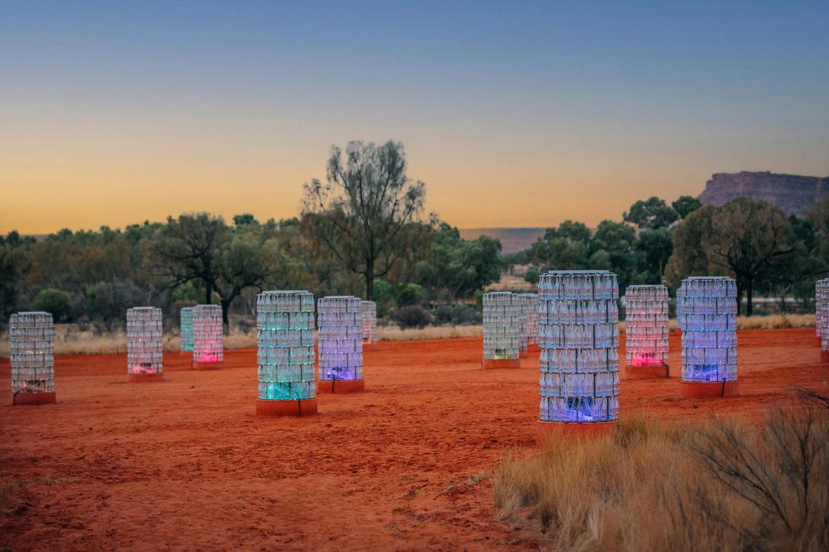 Light-Towers at Sunrise