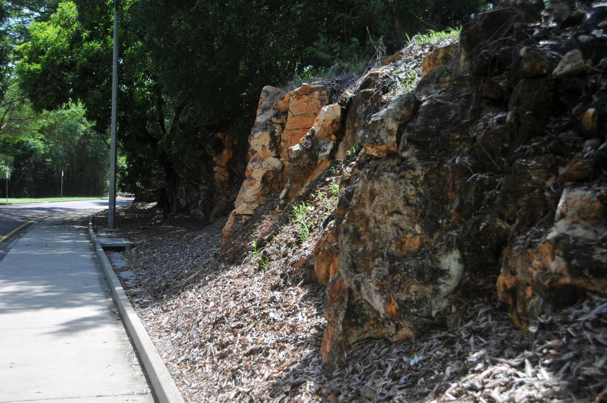 Hughes Avenue, porcellanite rock.