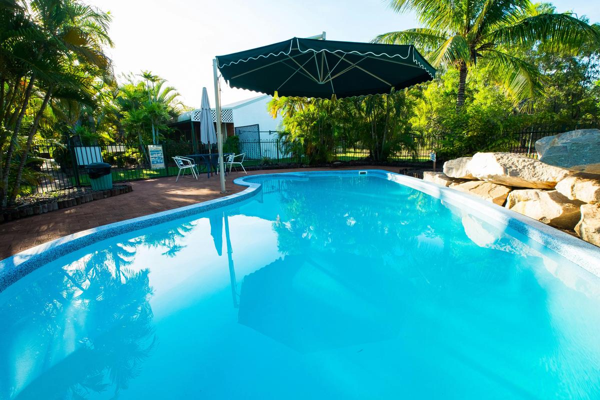 Cool tropical landscaped pool