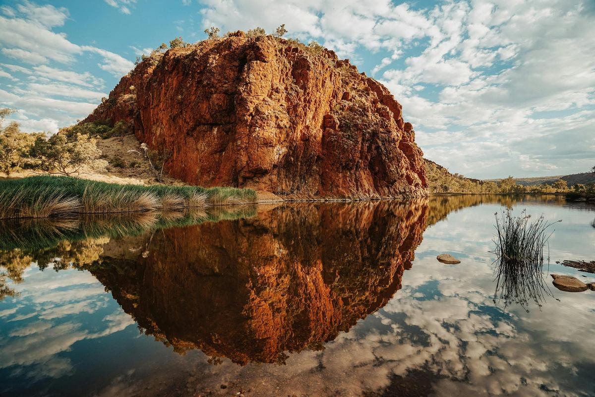 Reflections in the water at Glen Helen f