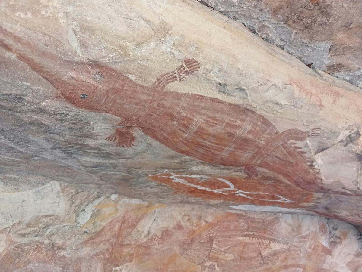 Crocodile, Indigenous Rock Painting