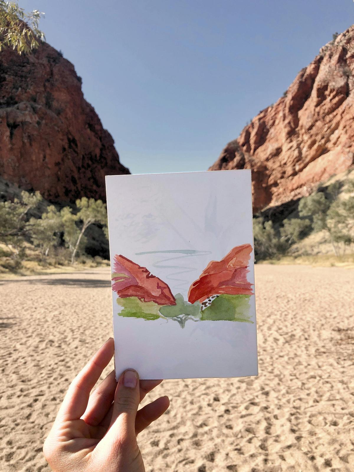 Simpsons Gap Sunset Watercolour Painting Class