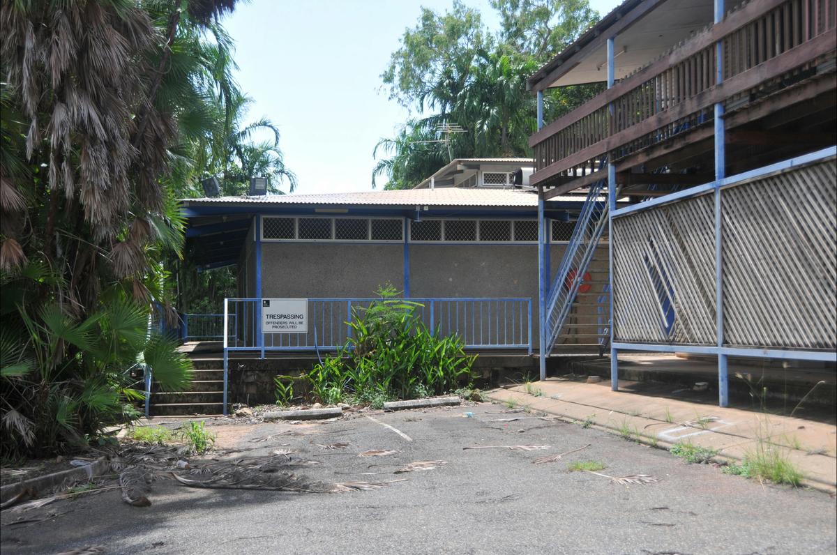 later residence on the site and function building in the background to the left.