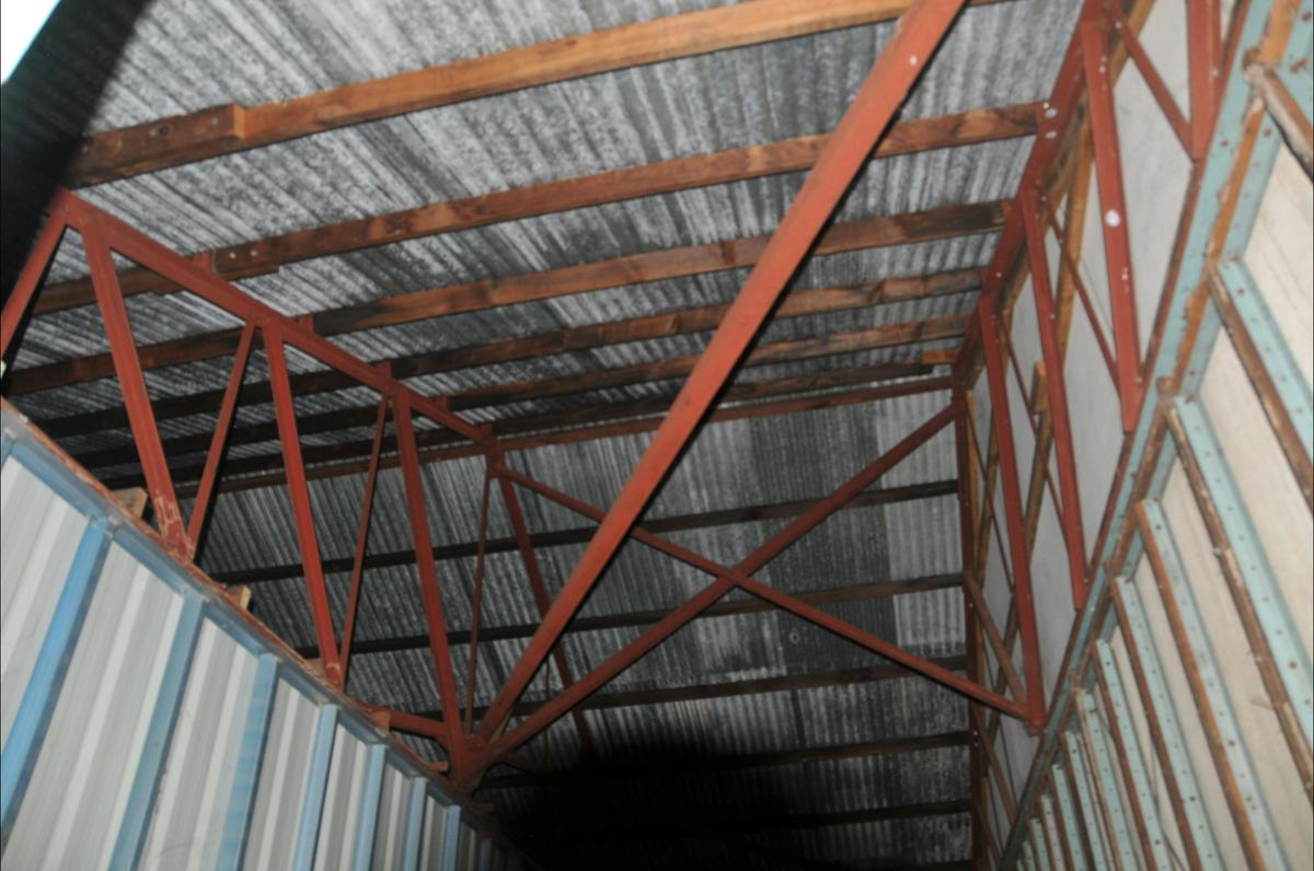 Detail of steel and timber roof framing of the Church