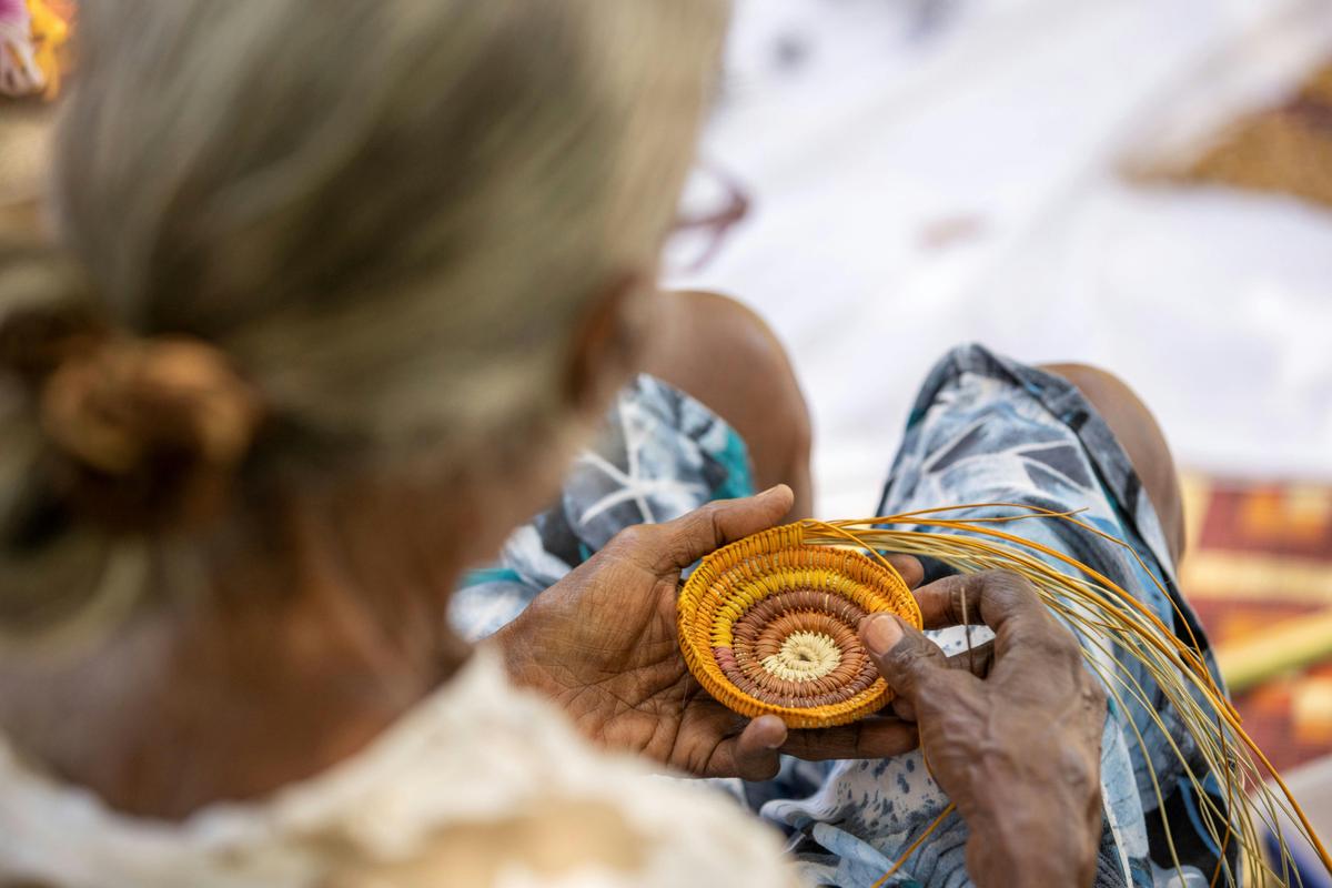 Weaving with Murumburr Elders and artists