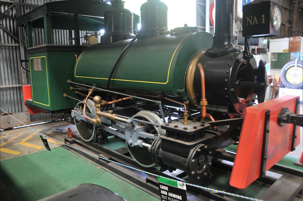 Detail of the steam locomotive.