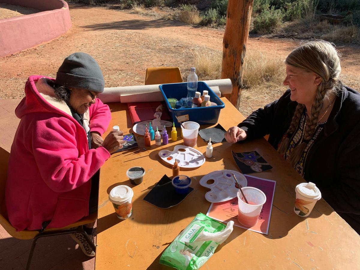 Painting and enjoying each others company