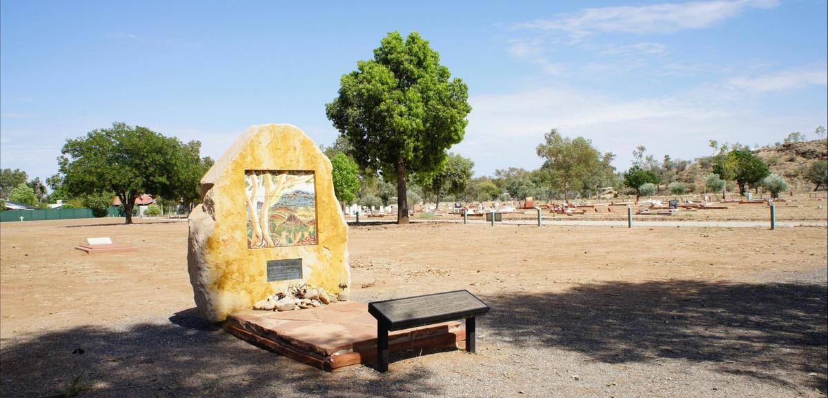 Detail of Albert Namatjira’s grave.