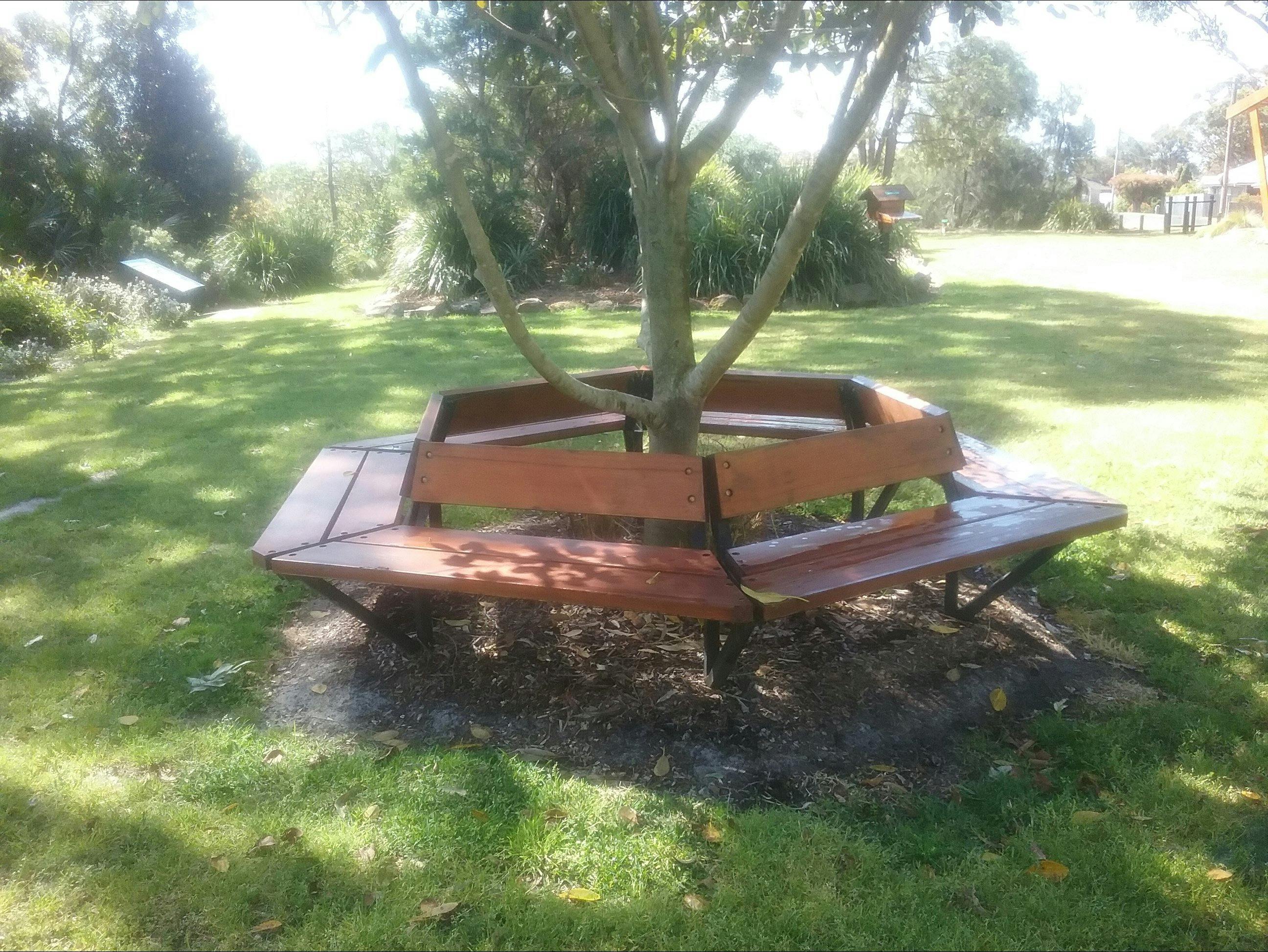 Seating throughout the gardens