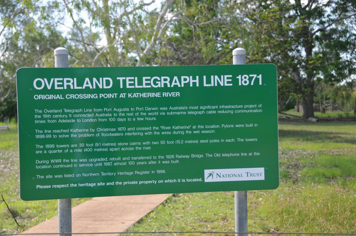 Identification and interpretative sign, south bank of the Katherine River.