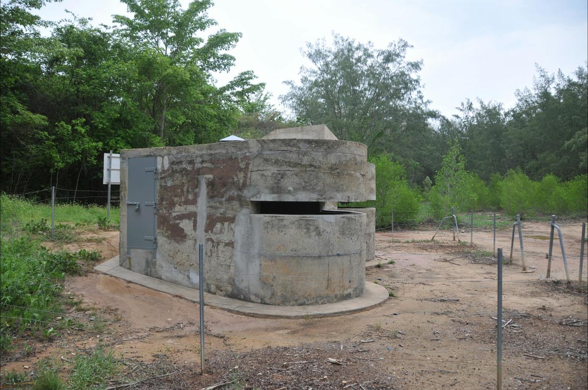 Observation posts with new steel door.