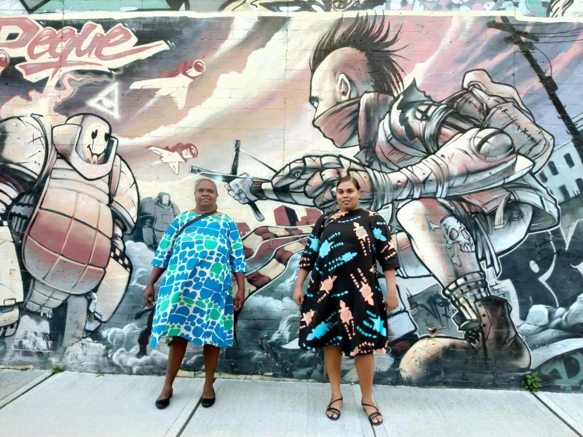 Keturah Zimran and Hayley Dodd wearing Ikuntji Designs in Sydney