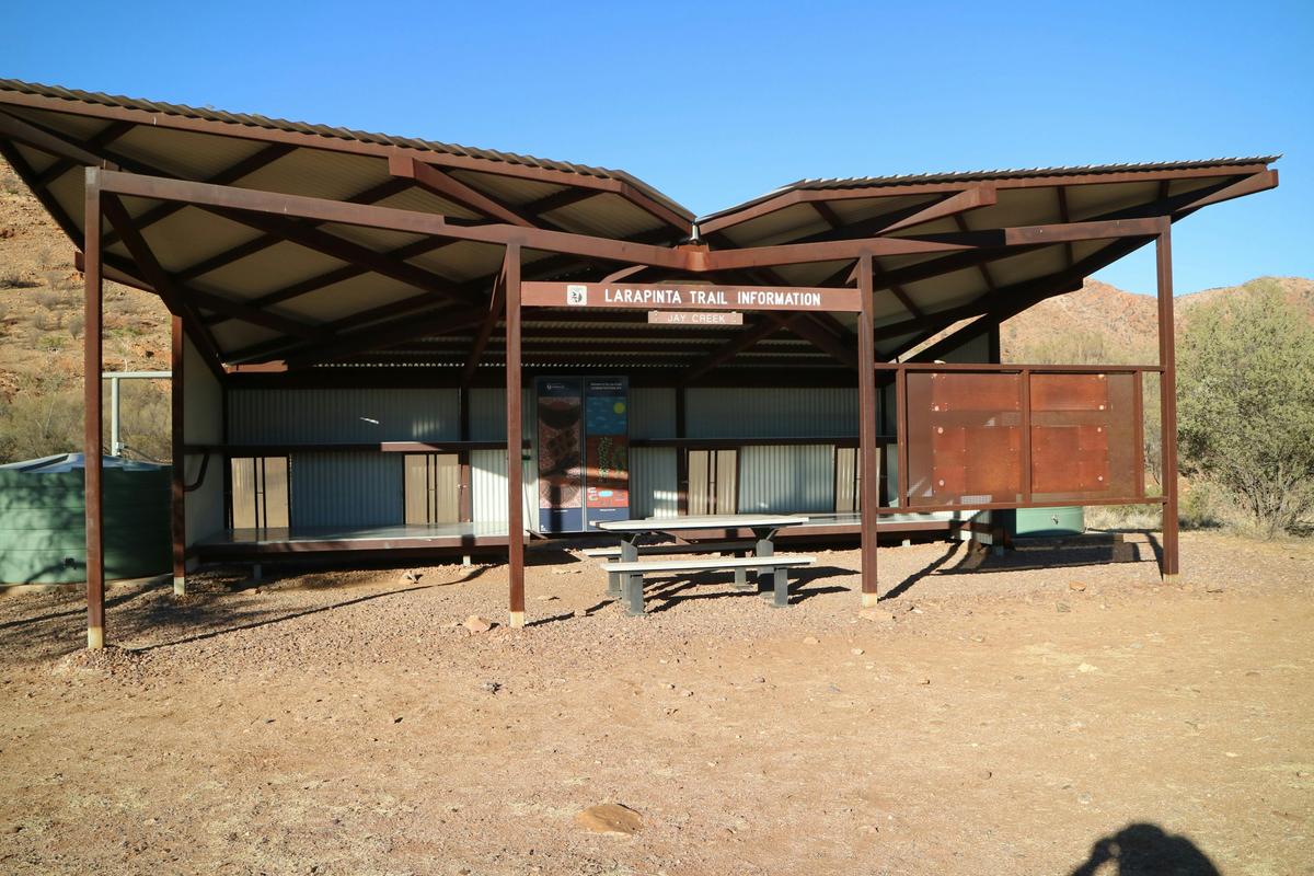 Jay Creek Larapinta Trail camping shelter
