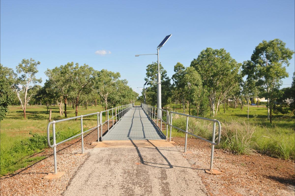 Bridge with new surface and lighting.