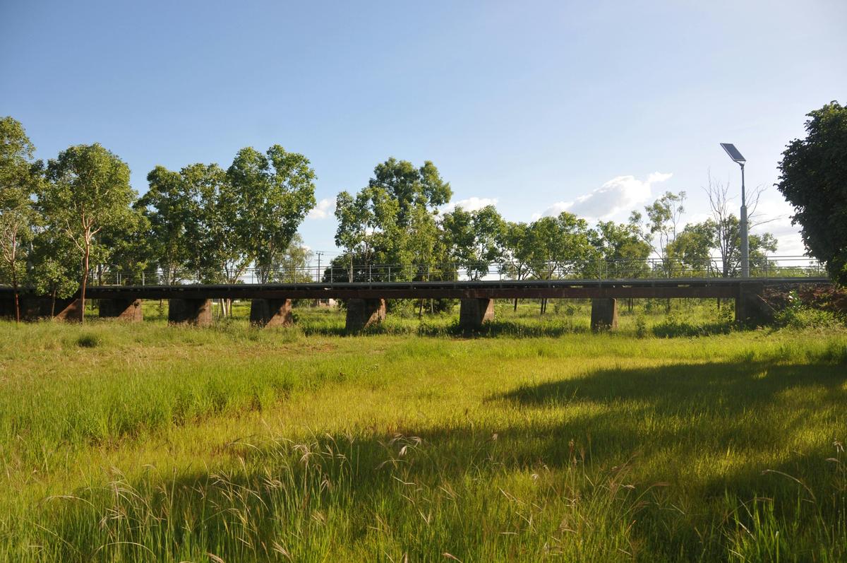 Railway Bridge now used as a bike & pedestrian path.