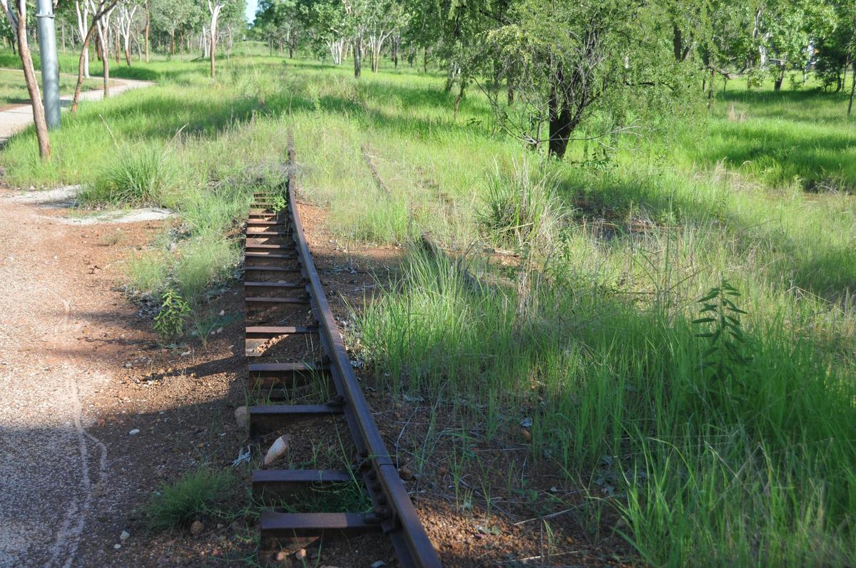 Detail of track and innovative sleepers - south of the bridge