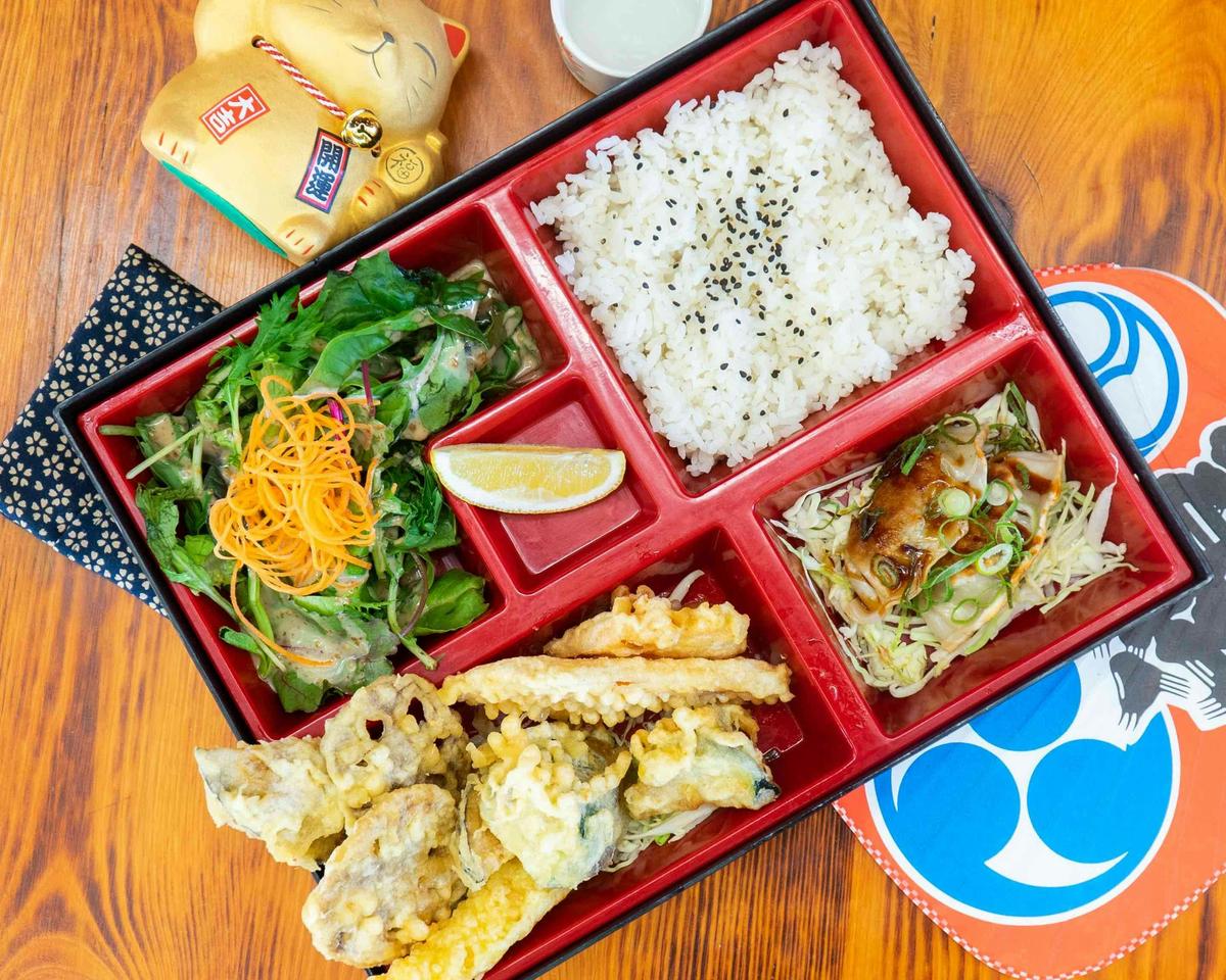 Seasonal Tempura Veggie Bento Box.