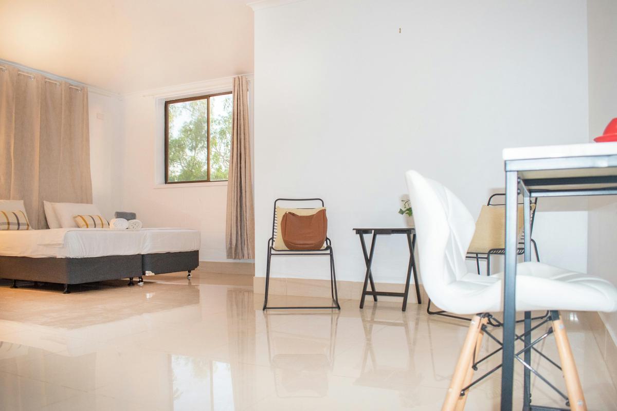 View inside a double room at the K-Town Hotel