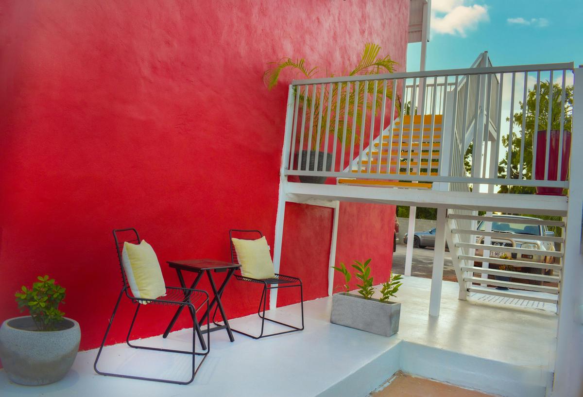 A place to sit and relax at K-Town Hotel
