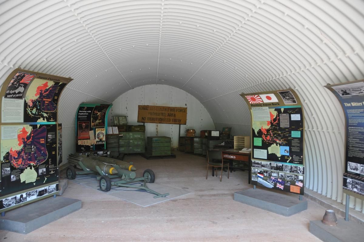 Interior of Explosive Store with interpretive display.