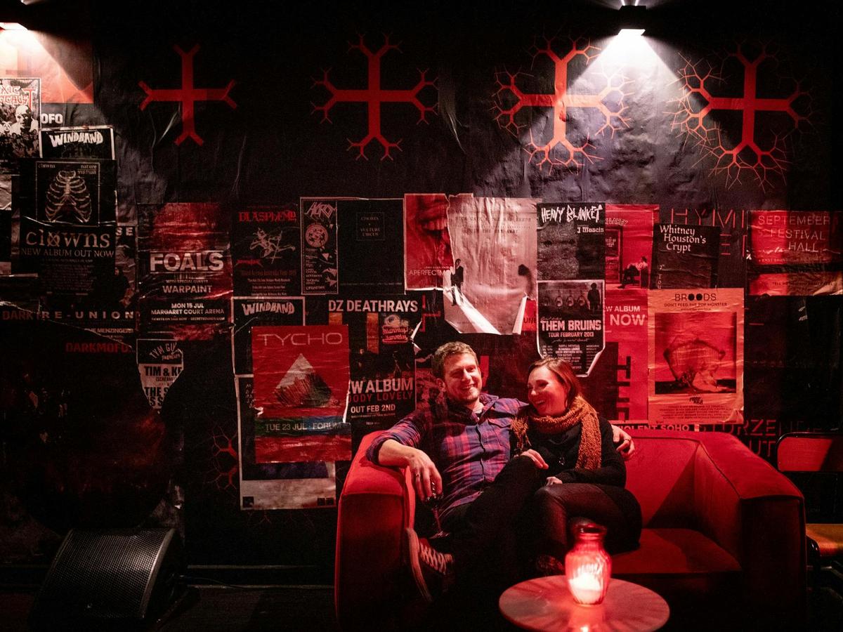 Altar's cosy bandroom lounge bar by candlelight