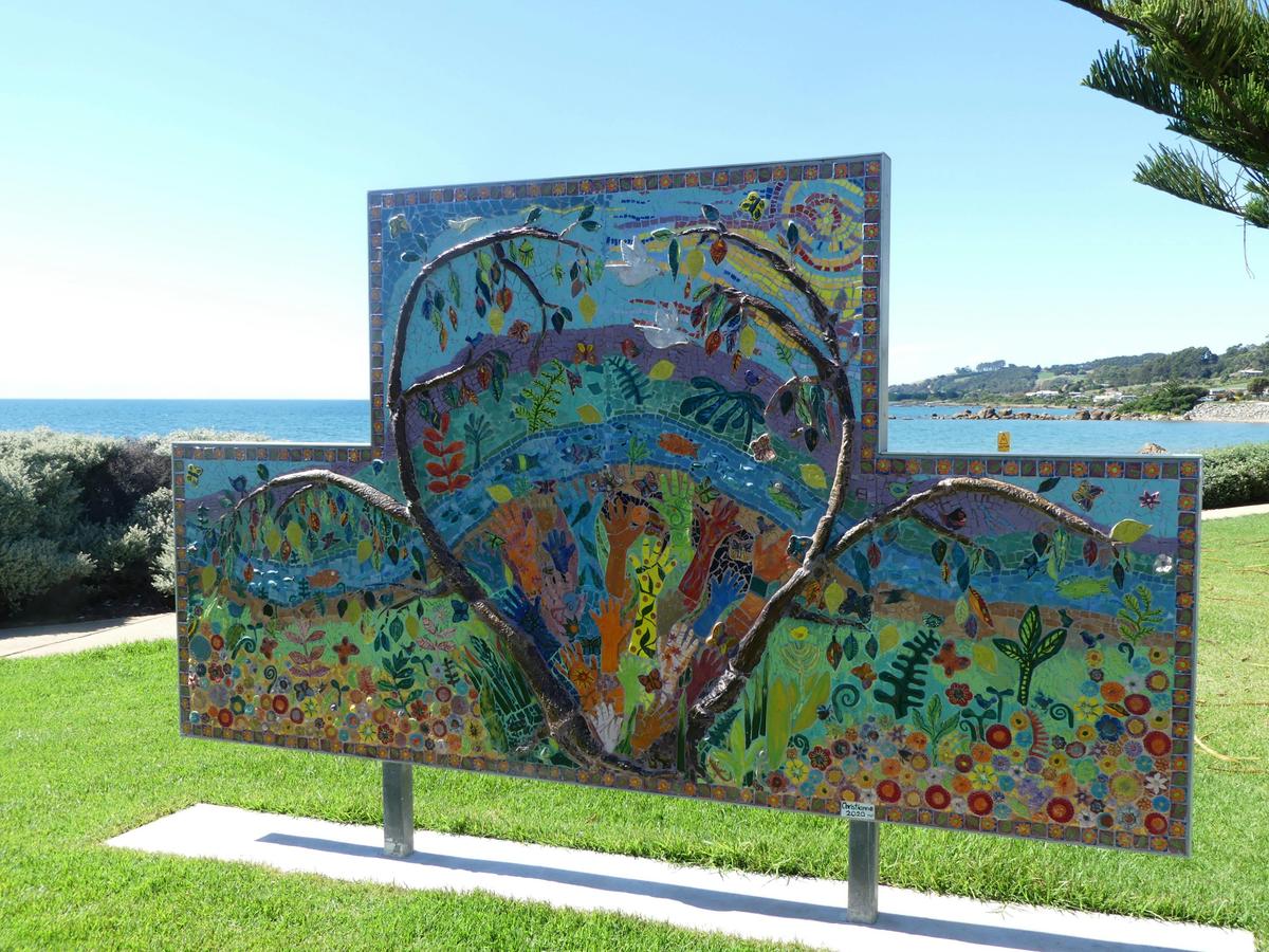 Community mosaic honouring the range of human emotions