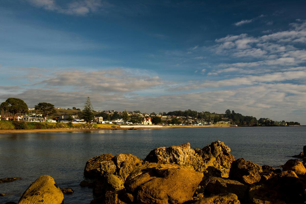 View of Penguin CBD from across the bay
