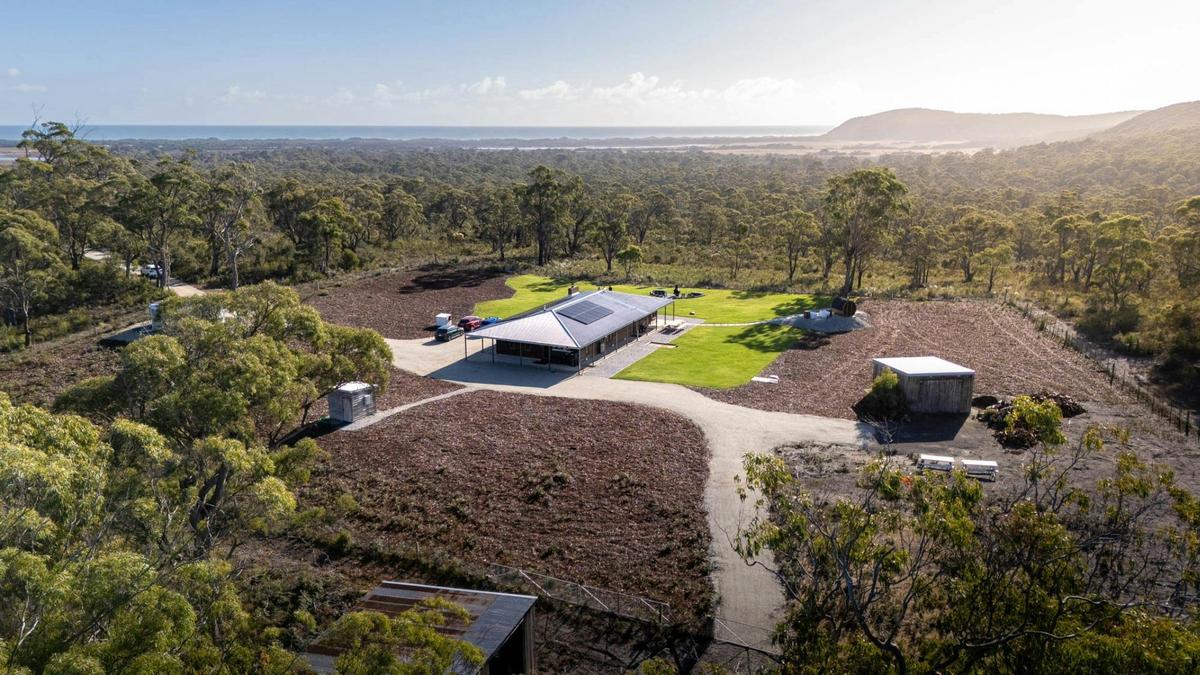 A drone image of the estate
