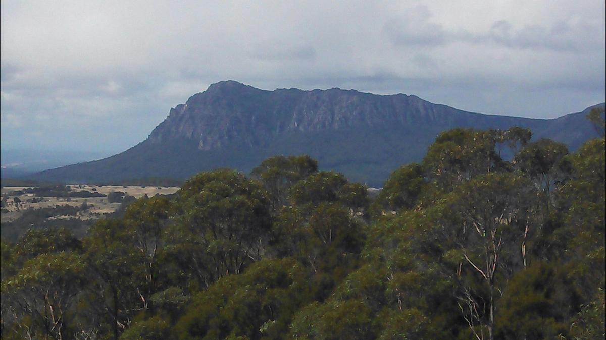 A view of Mount Roland from the summit of Bell Mountain