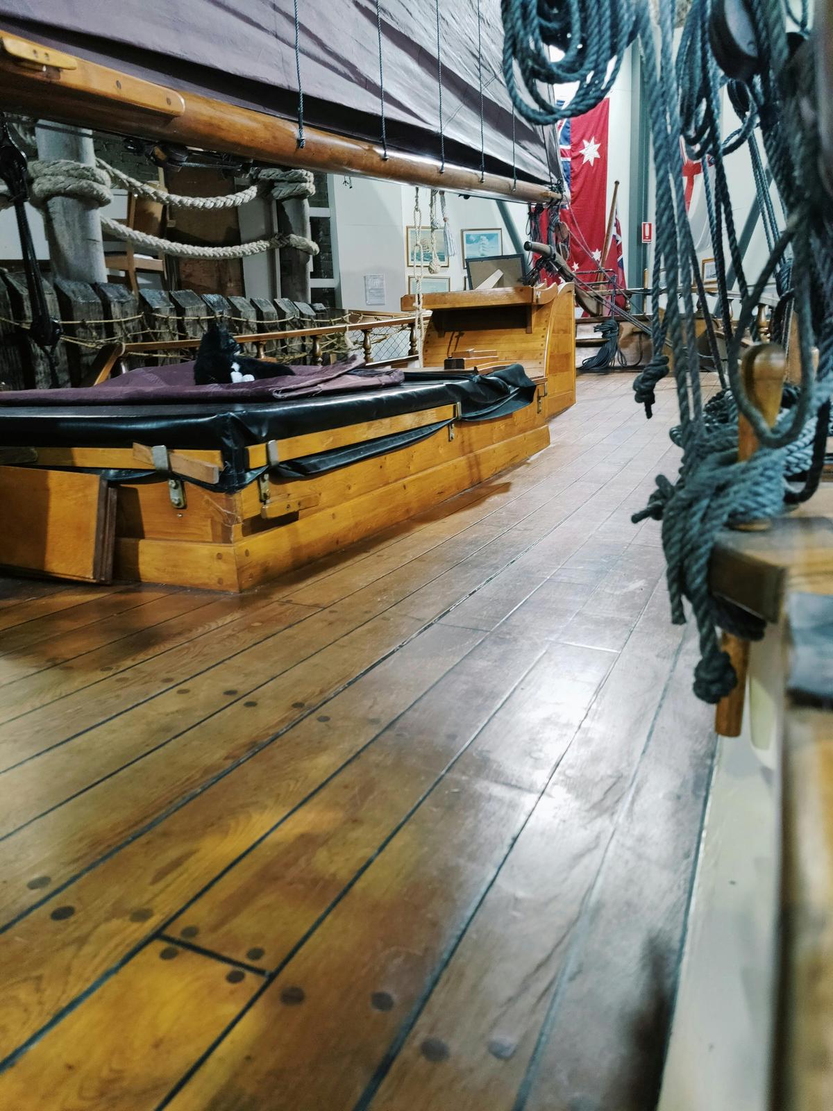 On board the Sloop Norfolk Replica