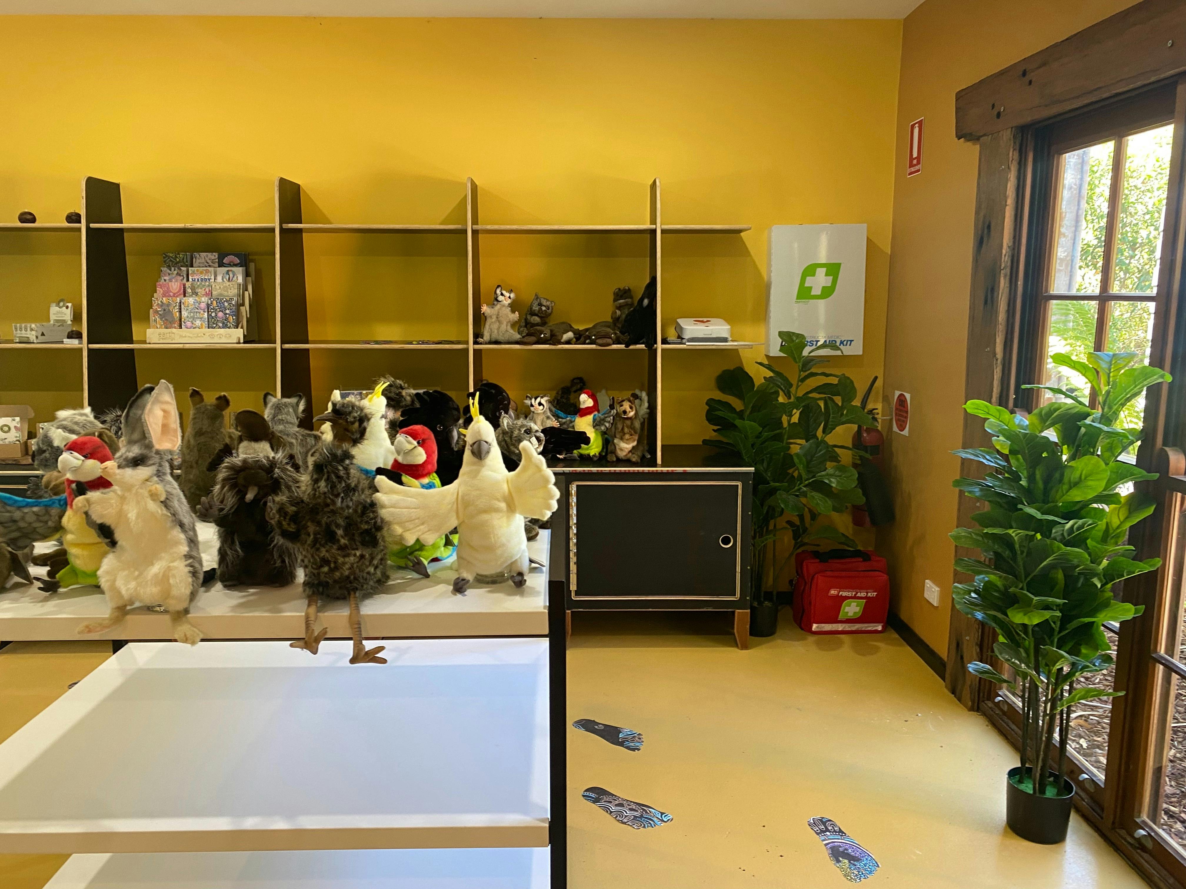 Gardens of Stone Visitors Centre gift shop with proceeds helping to support the sanctuary