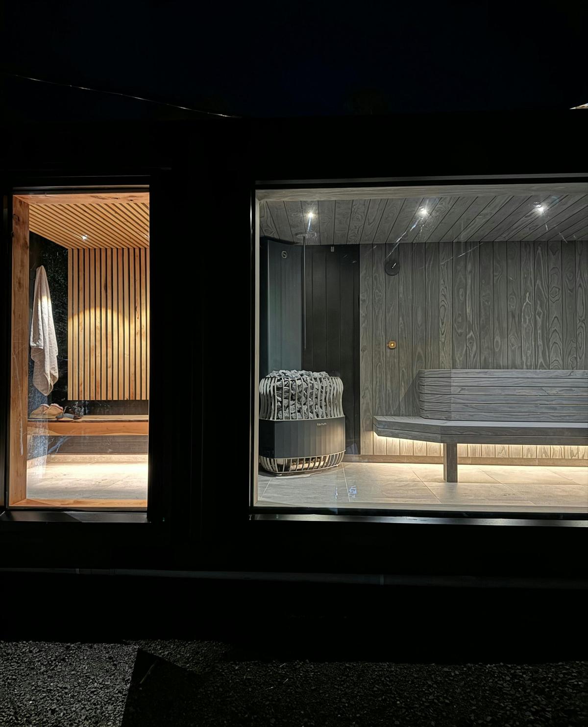 Sauna at night