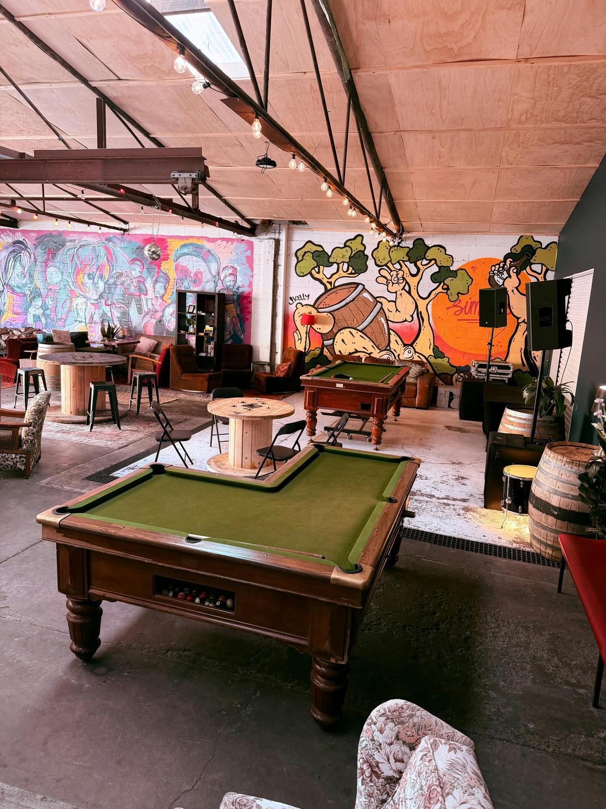 Bevs inside (L shaped pool table)