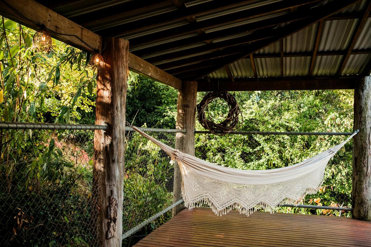 Sway in the hammock with a good book when the weather is warm.
