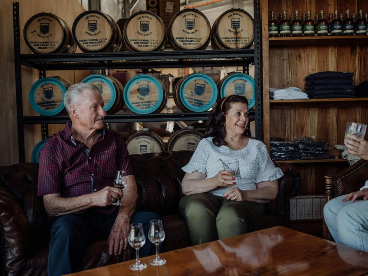Guests enjoying a tasting flight
